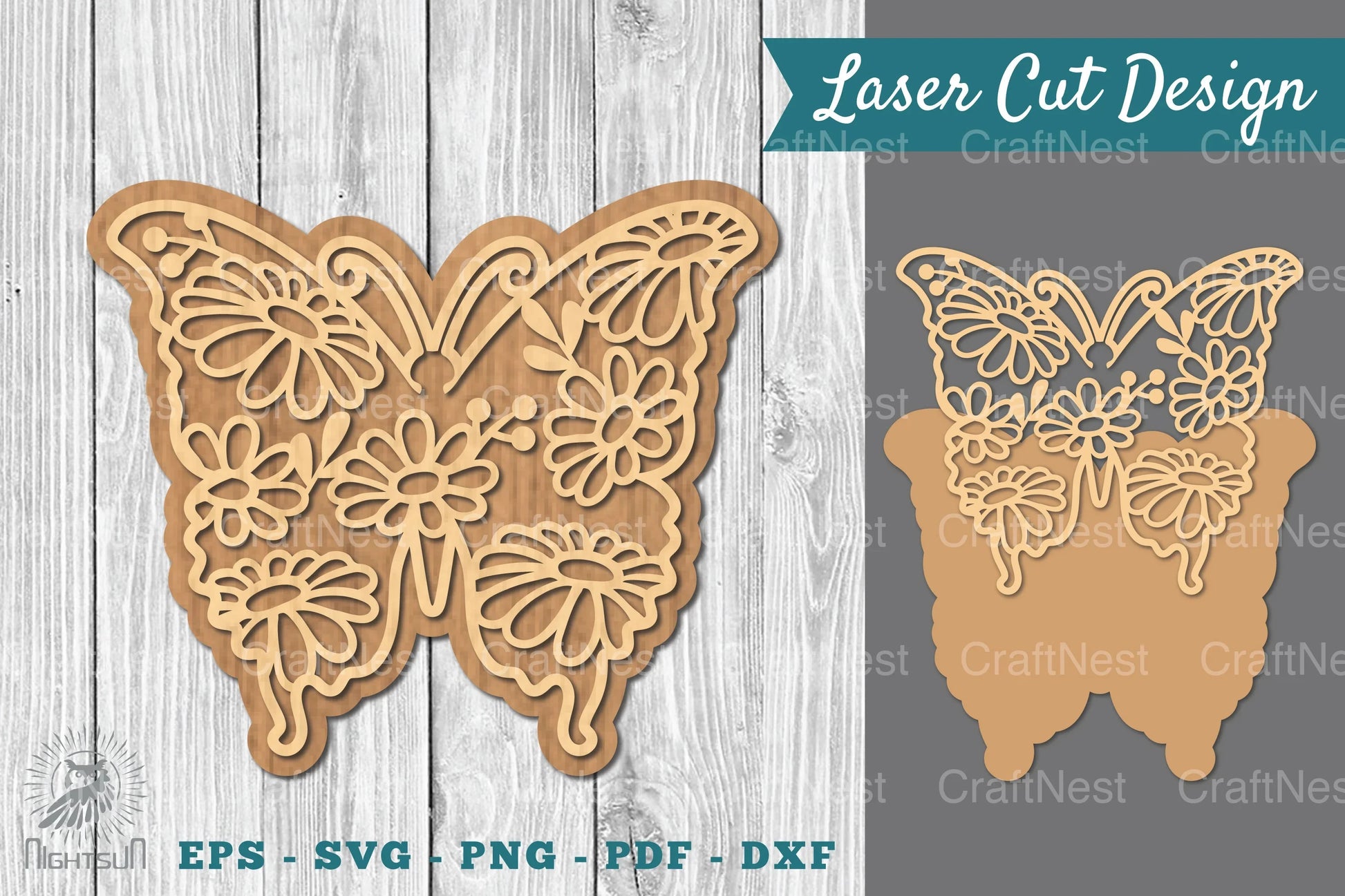 Floral Butterfly Laser Cut Clipart Bundle - CraftNest - Digital Crafting and Art