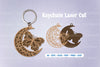 Floral Butterfly Moon Keychain SVG Bundle