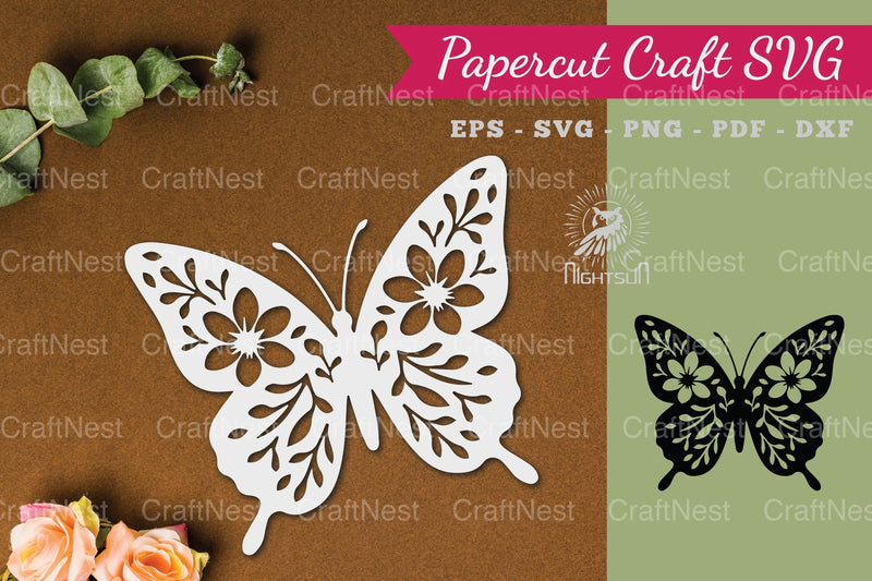 Floral Butterfly Paper Cut SVG Bundle - CraftNest - Digital Crafting and Art