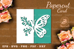 Floral Butterfly Papercut Card SVG Bundle - CraftNest - Digital Crafting and Art