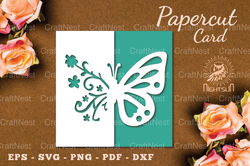 Floral Butterfly Papercut Card SVG Bundle - CraftNest - Digital Crafting and Art