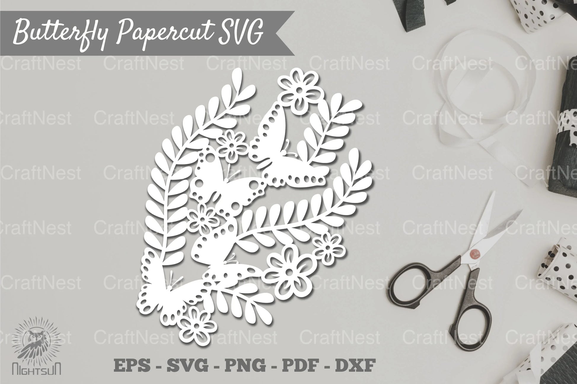 Floral Butterfly Papercut SVG Bundle - CraftNest - Digital Crafting and Art