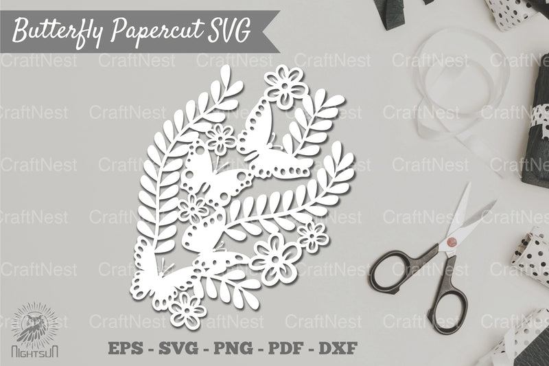 Floral Butterfly Papercut SVG Bundle - CraftNest - Digital Crafting and Art