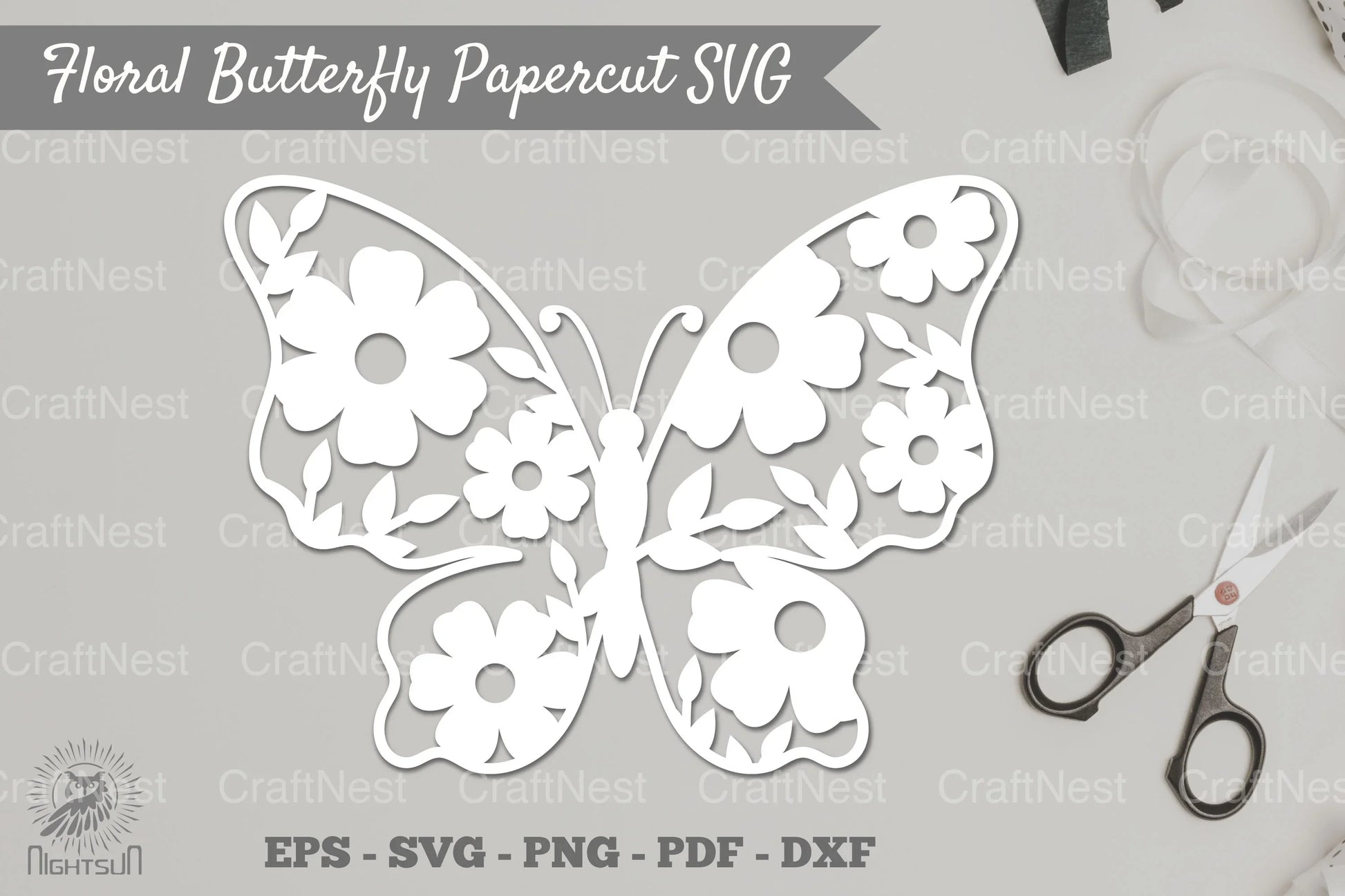Floral Butterfly Papercut SVG Bundle - CraftNest - Digital Crafting and Art