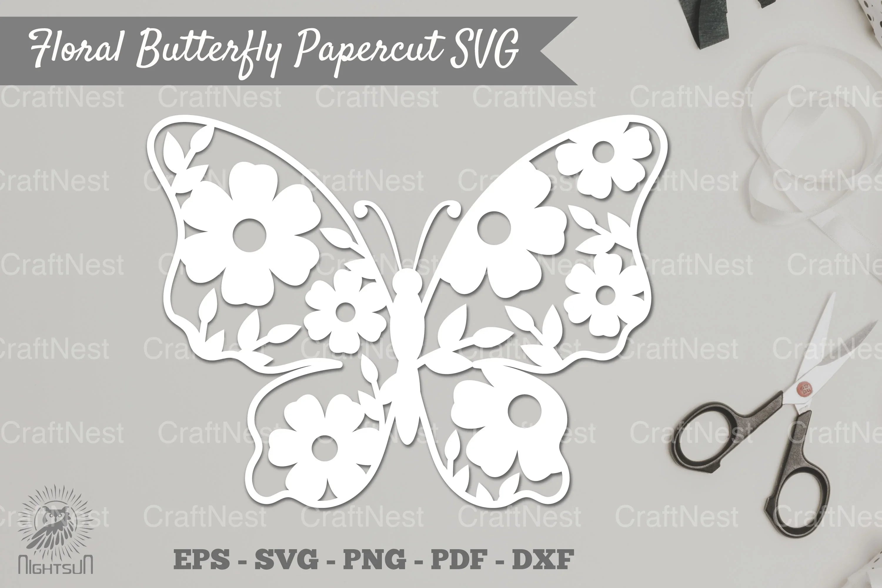 Floral Butterfly Papercut SVG Bundle - CraftNest - Digital Crafting and Art