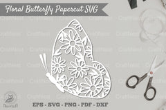 Floral Butterfly Papercut Clipart Bundle - CraftNest - Digital Crafting and Art