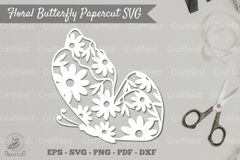 Floral Butterfly Papercut Clipart Bundle - CraftNest - Digital Crafting and Art