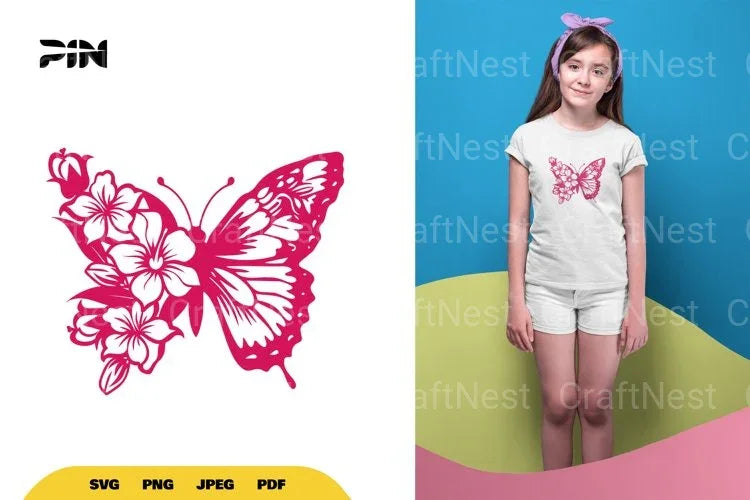 Floral Butterfly SVG Bundle - CraftNest - Digital Crafting and Art