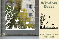 Floral Butterfly Window Decal Clipart Bundle - CraftNest - Digital Crafting and Art