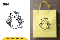 Floral Cat SVG Bundle - CraftNest - Digital Crafting and Art