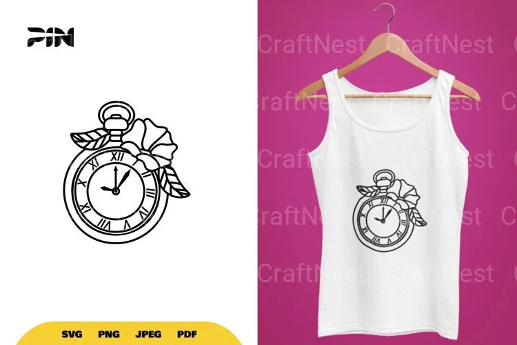 Floral Clock SVG Bundle - CraftNest - Digital Crafting and Art