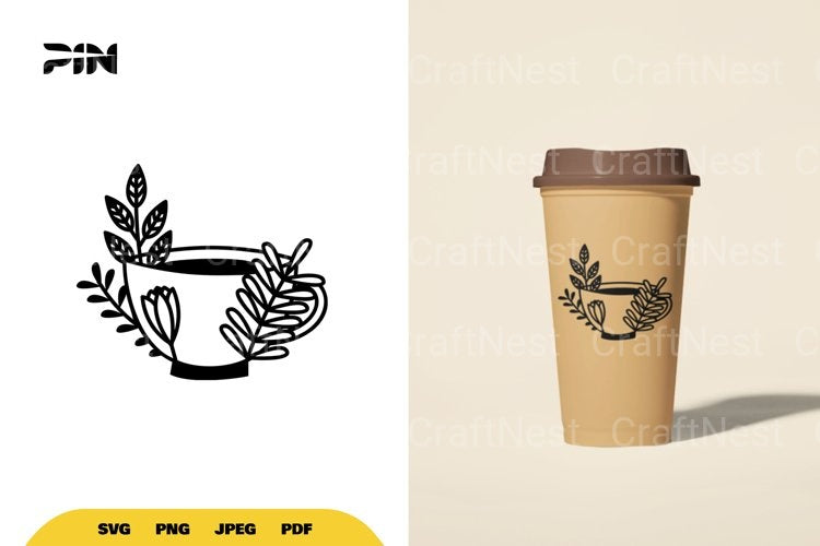 Floral Coffee SVG Bundle - CraftNest - Digital Crafting and Art