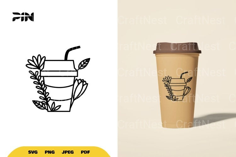 Floral Coffee SVG Bundle - CraftNest - Digital Crafting and Art