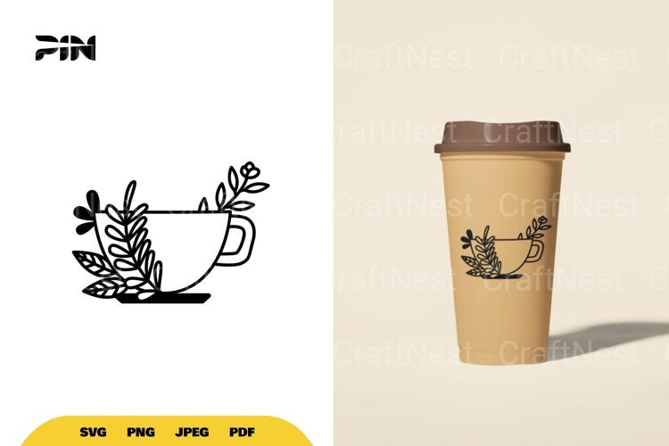 Floral Coffee SVG Bundle - CraftNest - Digital Crafting and Art