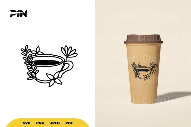 Floral Coffee SVG Bundle - CraftNest - Digital Crafting and Art