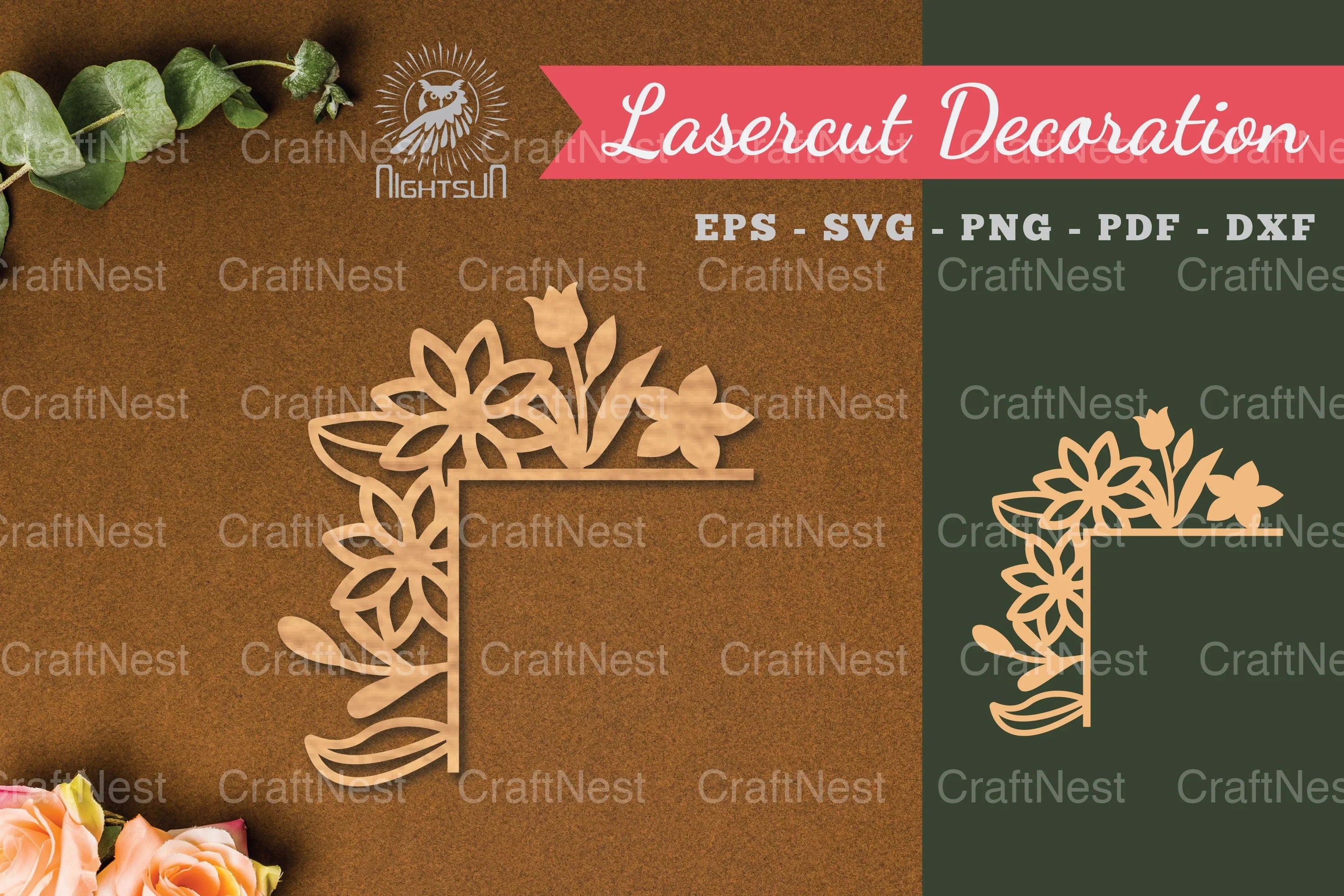 Floral Corner Laser Cut Decoration Clipart Bundle - CraftNest - Digital Crafting and Art