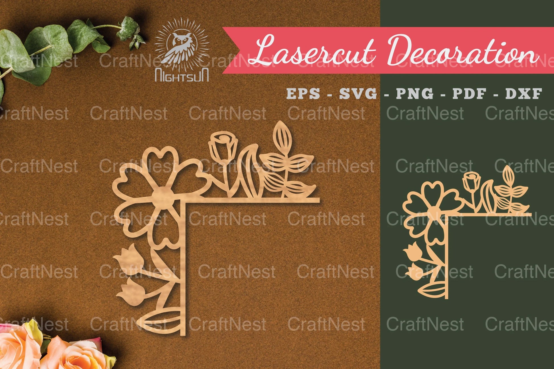 Floral Corner Laser Cut Decoration Clipart Bundle - CraftNest - Digital Crafting and Art