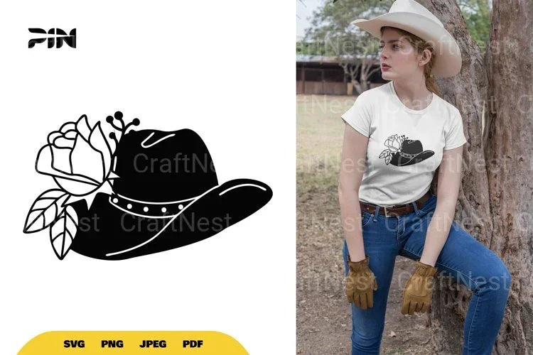 Floral Cowboy Hat SVG Bundle - CraftNest - Digital Crafting and Art