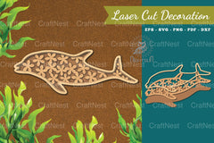 Floral Dolphin Laser Cut Decoration Clipart Bundle - CraftNest - Digital Crafting and Art