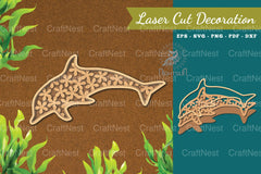 Floral Dolphin Laser Cut Decoration Clipart Bundle - CraftNest - Digital Crafting and Art