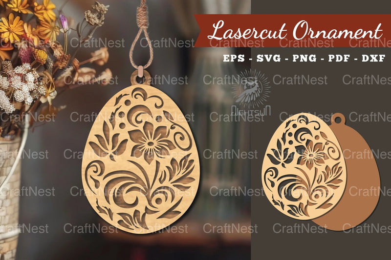Floral Egg Laser Cut Ornament Clipart Bundle - CraftNest - Digital Crafting and Art