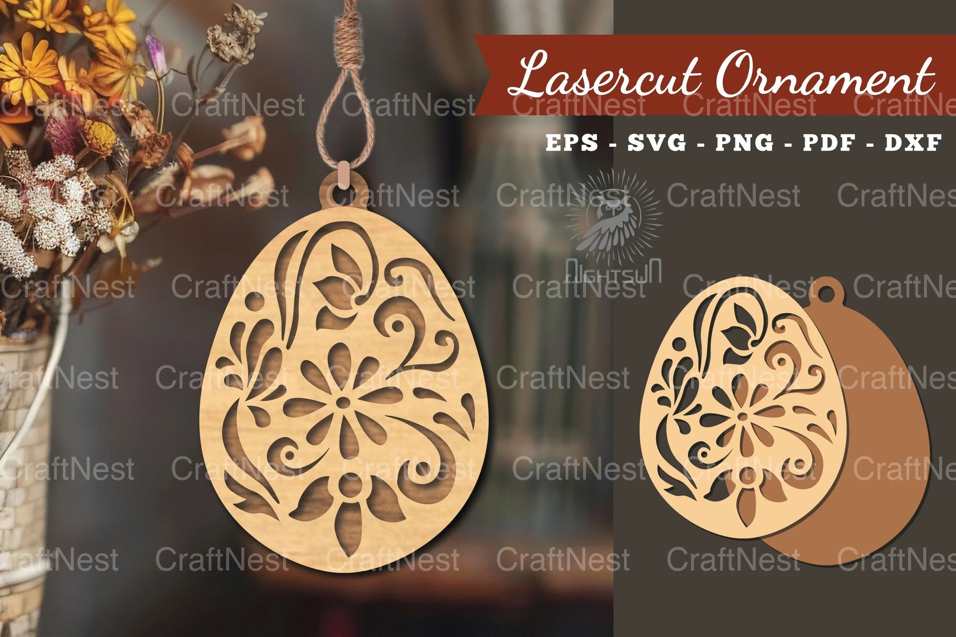 Floral Egg Laser Cut Ornament Clipart Bundle - CraftNest - Digital Crafting and Art