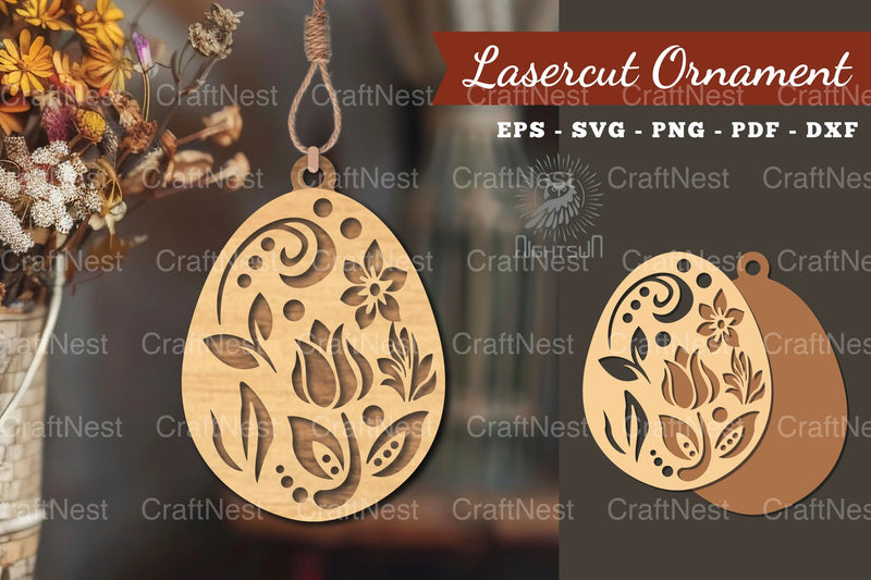Floral Egg Laser Cut Ornament Clipart Bundle - CraftNest - Digital Crafting and Art