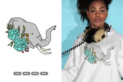 Floral Elephant Beauty Animal Clipart Bundle - CraftNest - Digital Crafting and Art