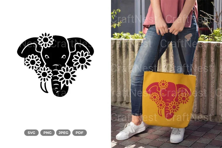 Floral Elephant Beauty Animal Clipart Bundle - CraftNest - Digital Crafting and Art