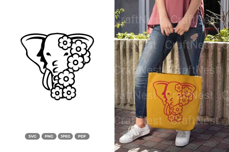 Floral Elephant Beauty Animal Clipart Bundle - CraftNest - Digital Crafting and Art