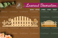 Floral Fence Laser Cut Decoration Clipart Bundle - CraftNest - Digital Crafting and Art