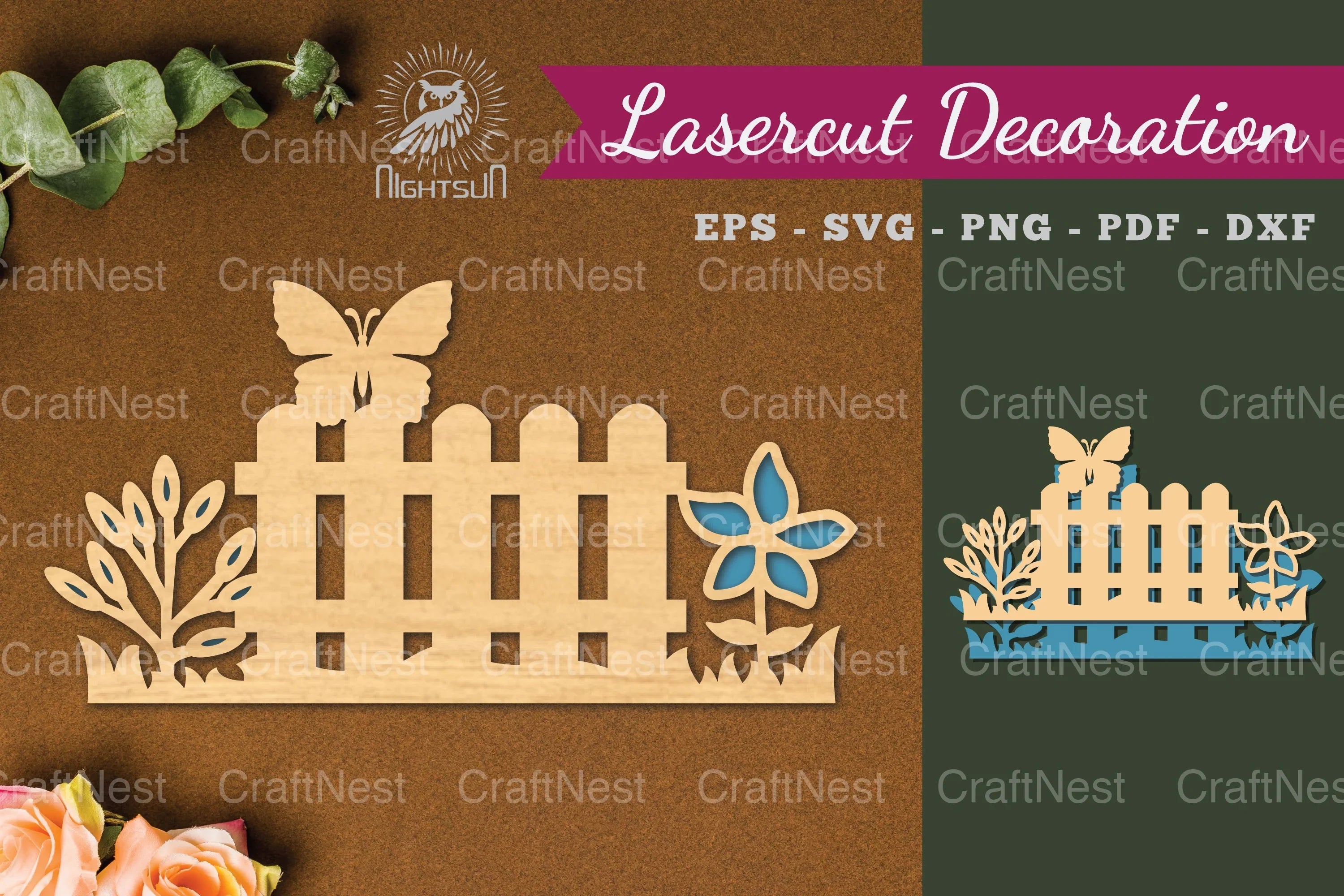 Floral Fence Laser Cut Decoration Clipart Bundle - CraftNest - Digital Crafting and Art
