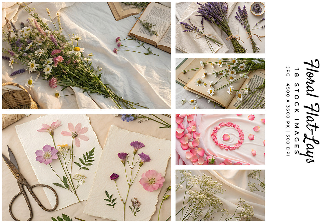 Floral Flatlays - Stock Images