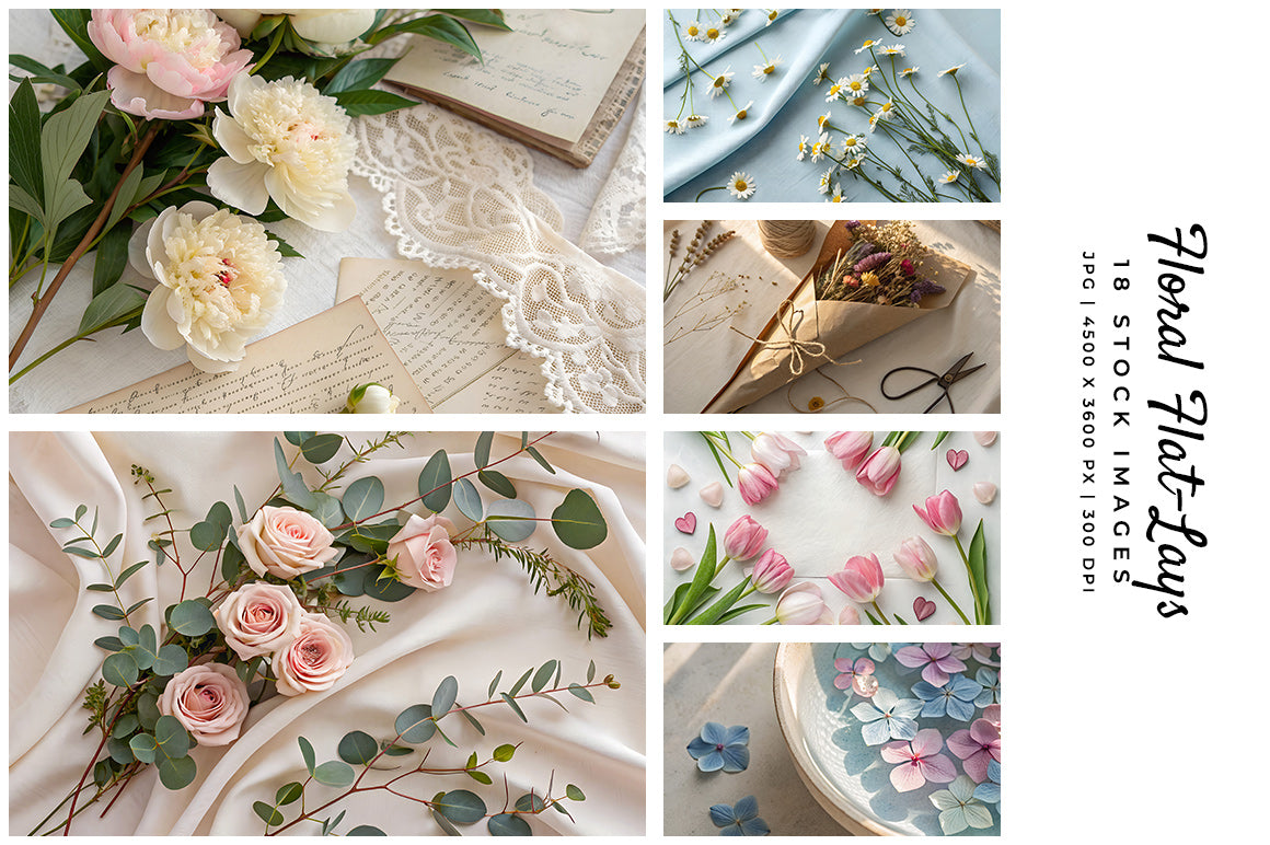 Floral Flatlays - Stock Images