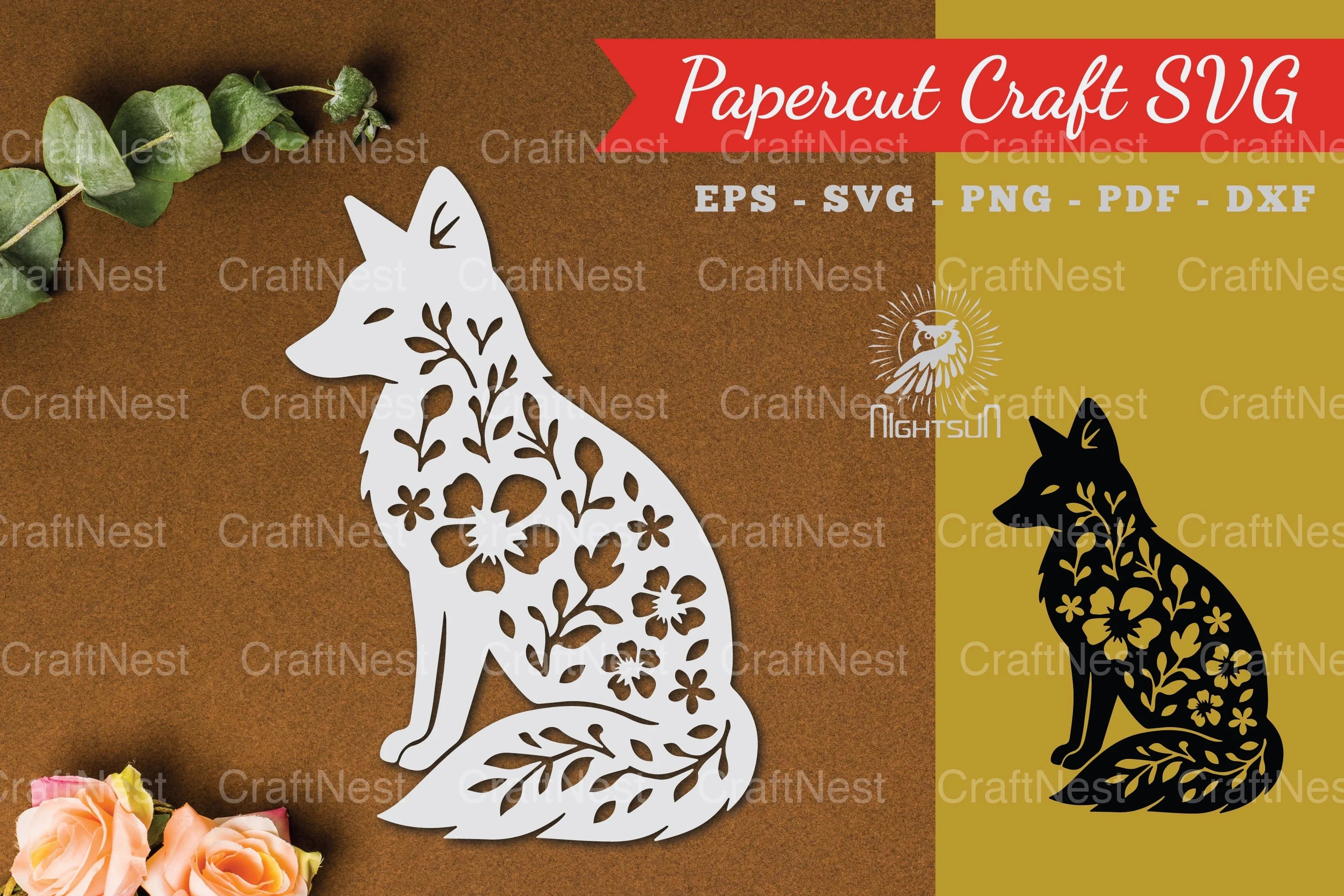 Floral Fox Paper Cut SVG Bundle - CraftNest - Digital Crafting and Art