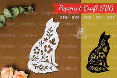 Floral Fox Paper Cut Clipart Bundle - CraftNest - Digital Crafting and Art