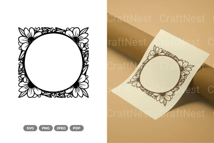 Floral Frame Cut SVG Bundle - CraftNest - Digital Crafting and Art