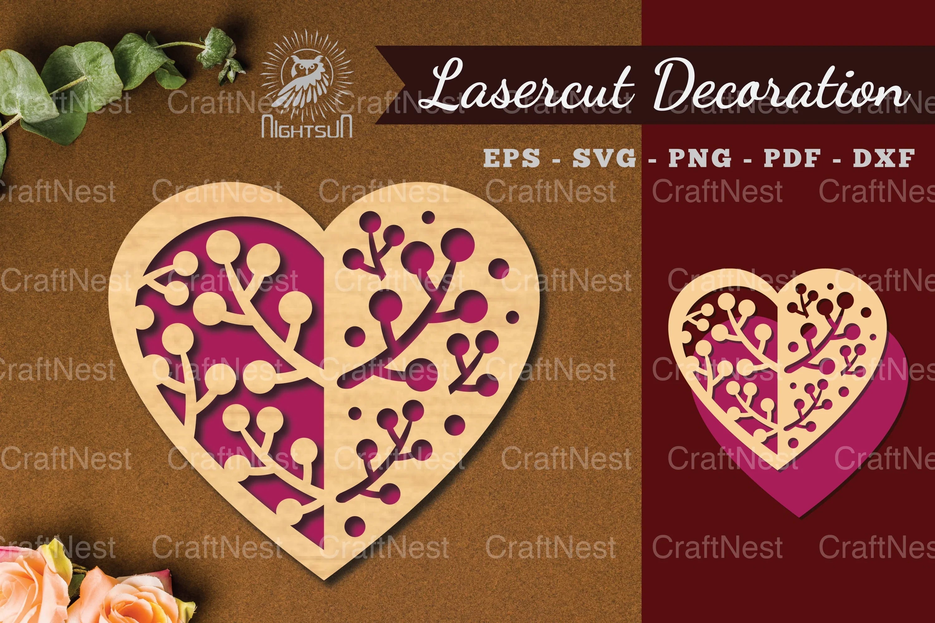 Floral Heart Laser Cut Decoration Clipart Bundle - CraftNest - Digital Crafting and Art