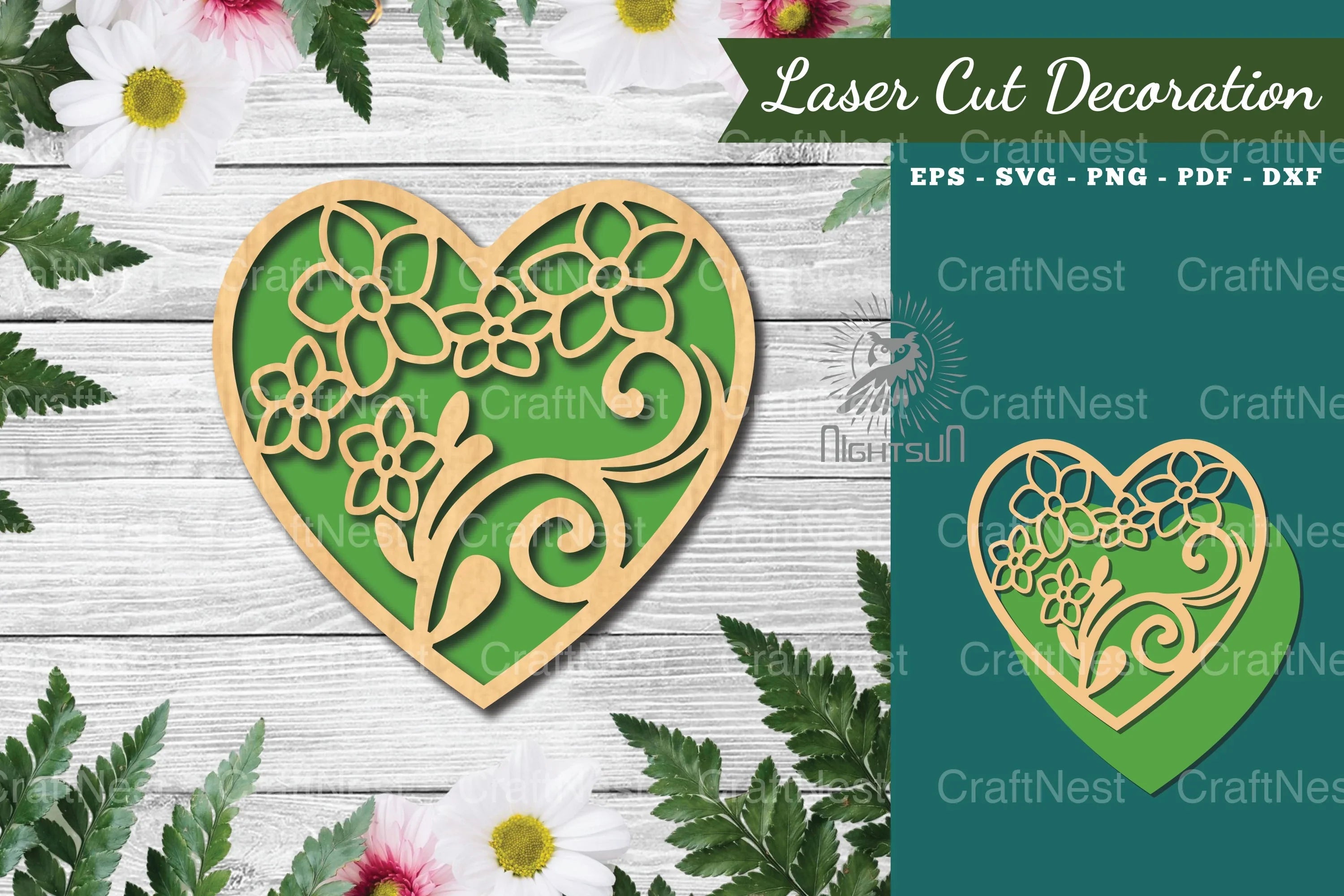 Floral Heart Laser Cut Decoration Clipart Bundle - CraftNest - Digital Crafting and Art