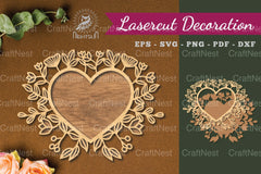 Floral Heart Laser Cut Decoration Clipart Bundle - CraftNest - Digital Crafting and Art