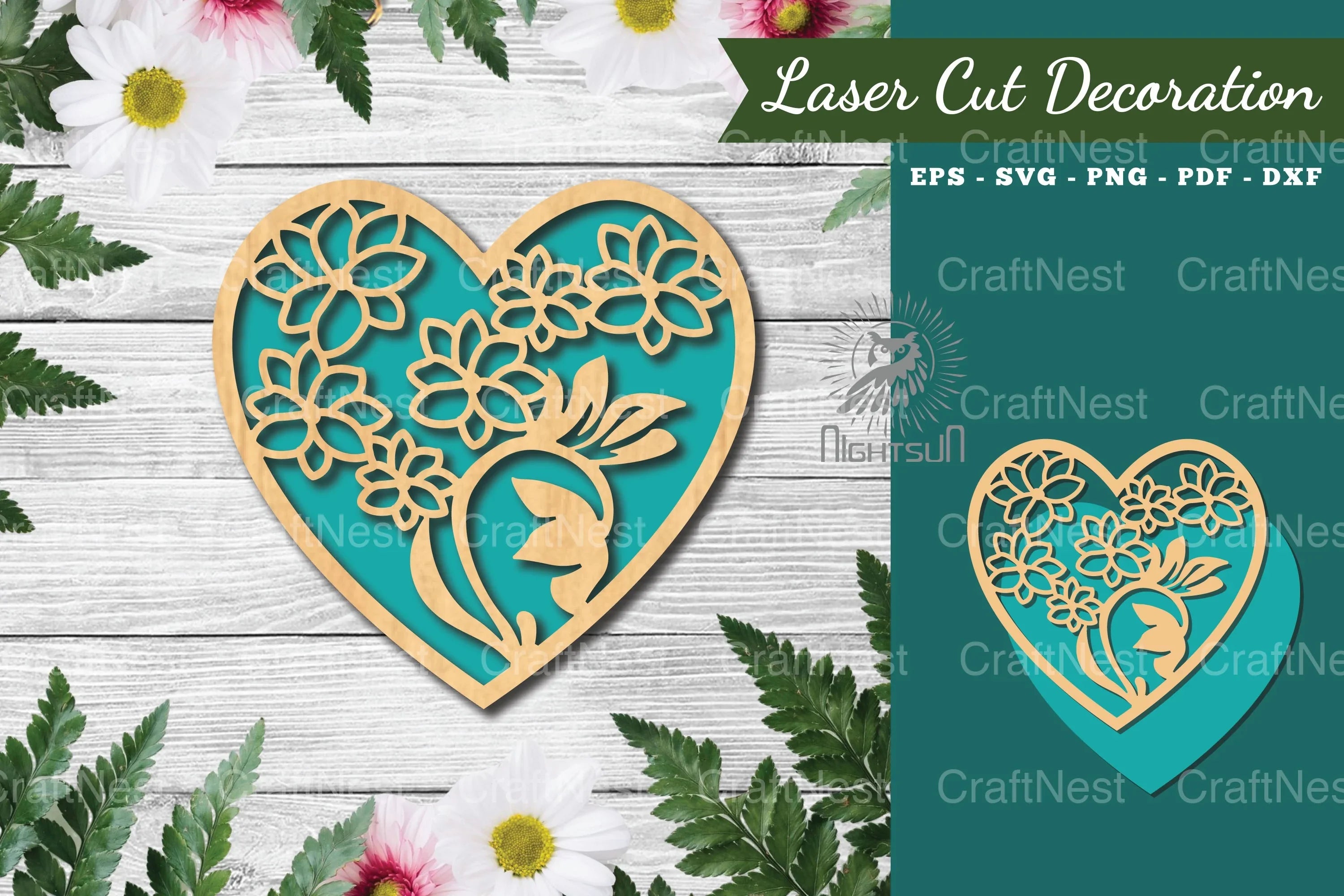 Floral Heart Laser Cut Decoration Clipart Bundle - CraftNest - Digital Crafting and Art