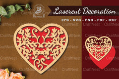 Floral Heart Laser Cut Decoration Clipart Bundle - CraftNest - Digital Crafting and Art