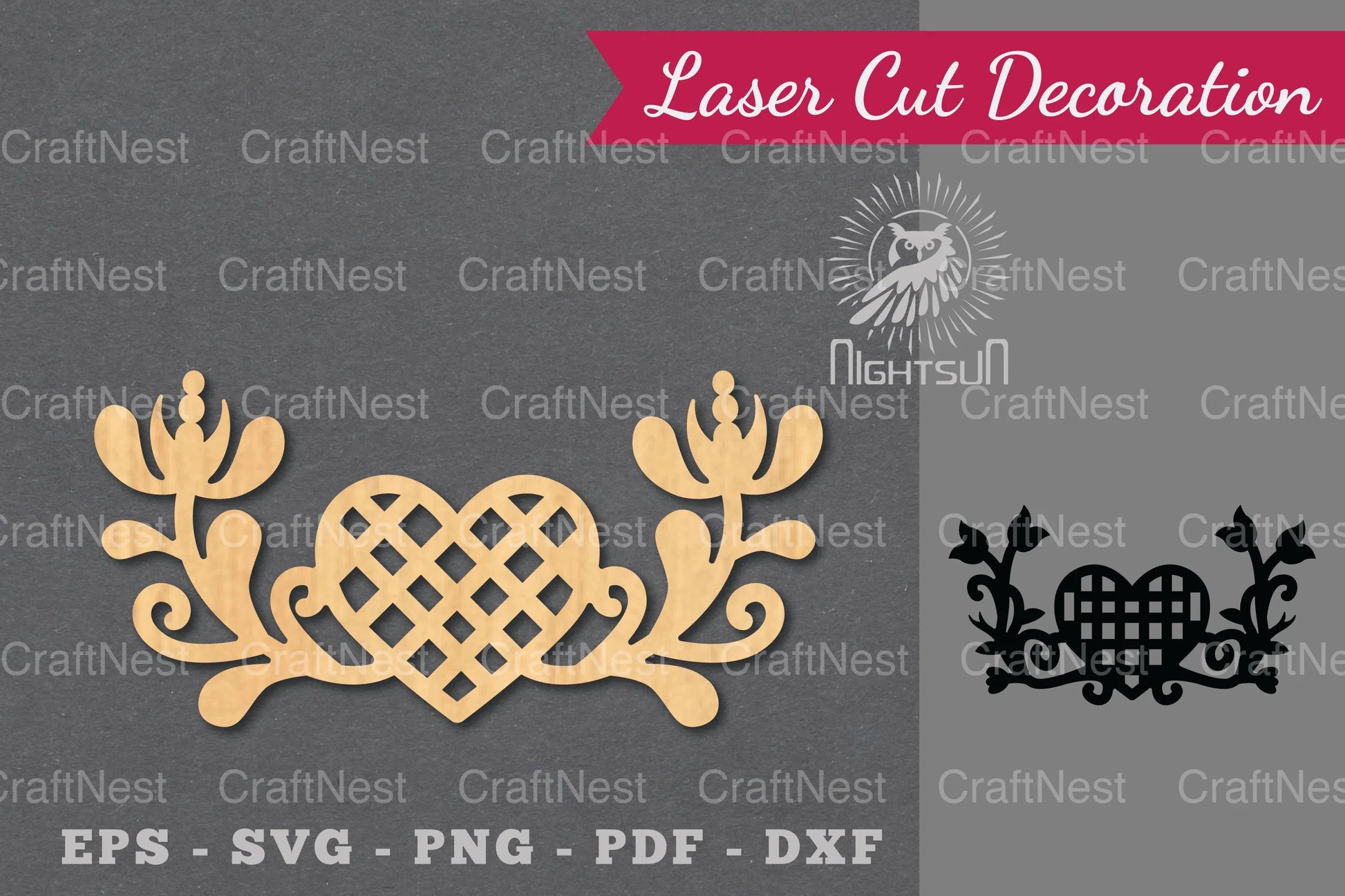 Floral Heart Laser Cut Decoration Clipart Bundle - CraftNest - Digital Crafting and Art