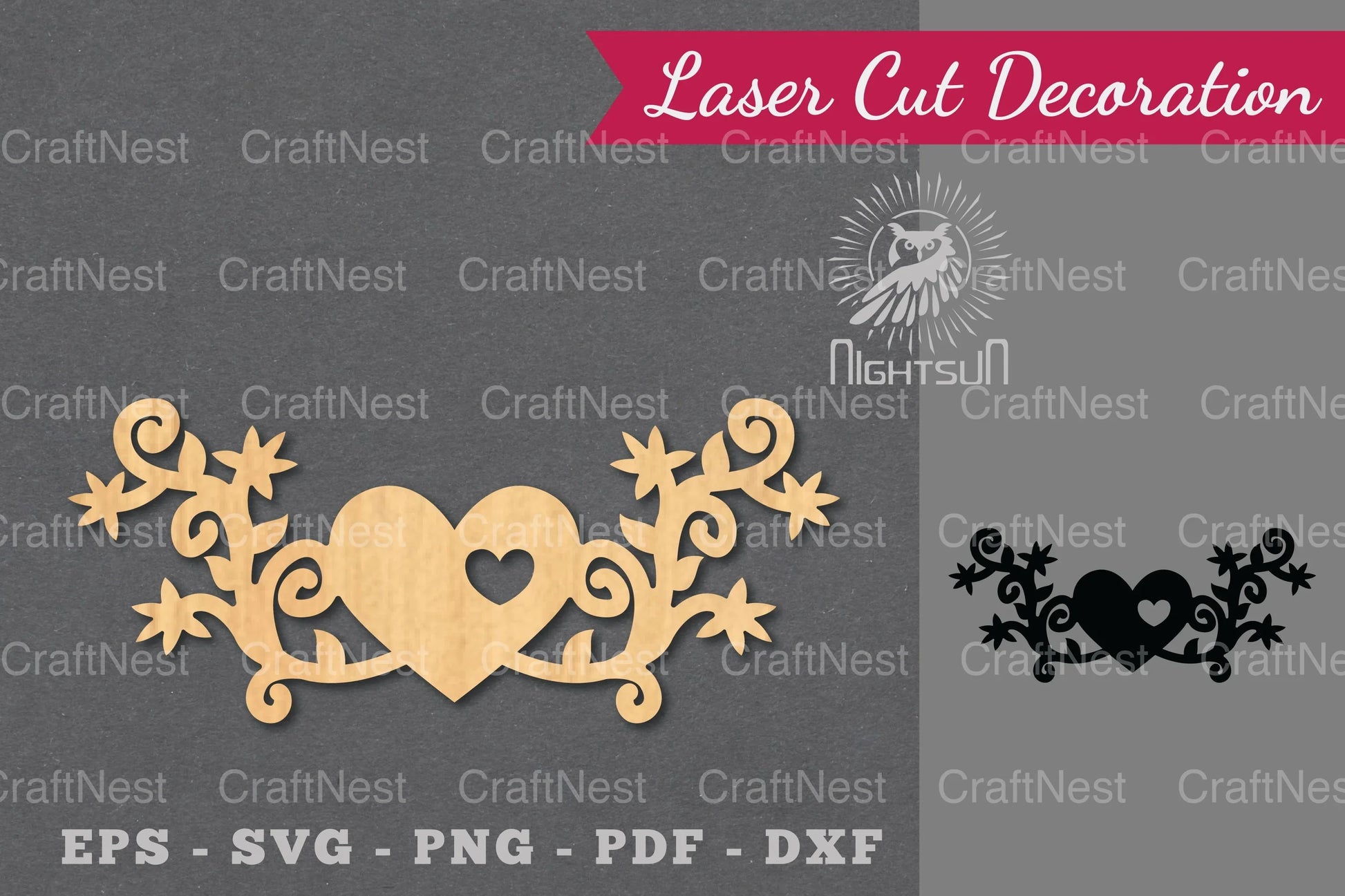 Floral Heart Laser Cut Decoration Clipart Bundle - CraftNest - Digital Crafting and Art