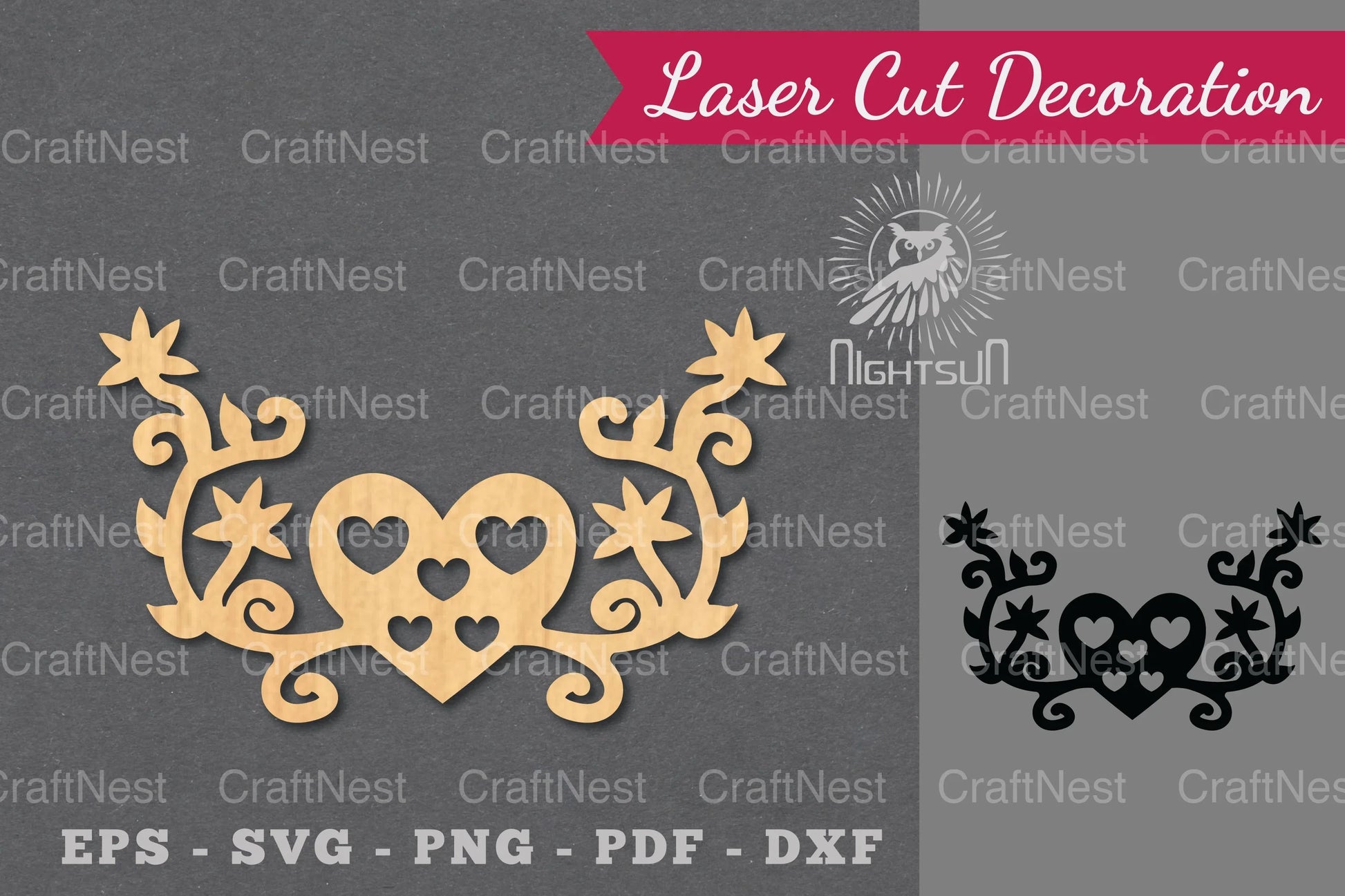 Floral Heart Laser Cut Decoration Clipart Bundle - CraftNest - Digital Crafting and Art