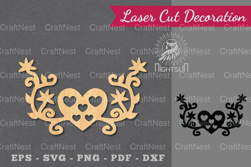 Floral Heart Laser Cut Decoration Clipart Bundle - CraftNest - Digital Crafting and Art