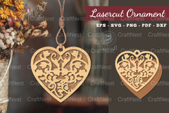Floral Heart Laser Cut Ornament Clipart Bundle - CraftNest - Digital Crafting and Art