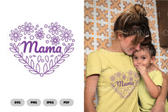 Floral Heart Mama Mother's Day SVG Bundle - CraftNest - Digital Crafting and Art