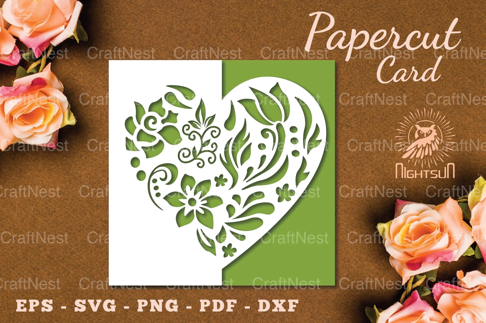 Floral Heart Papercut Card SVG Bundle - CraftNest - Digital Crafting and Art