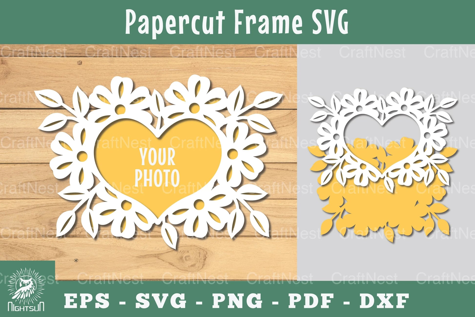 Papercur Frame Floral Heart Papercut Frame Clipart Bundle